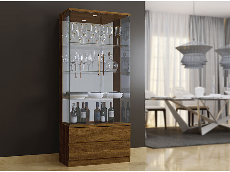 VITRINA DI PORETTI DESIGN DIAMANTE 2 PUERTAS 2 CAJONES 4