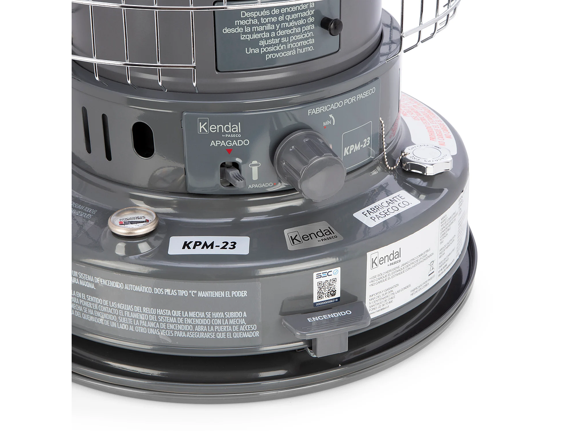 ESTUFA PARAFINA KEROSENE MECHA KENDAL KPM-23 GRIS 2