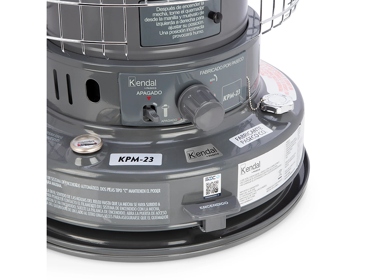 ESTUFA PARAFINA KEROSENE MECHA KENDAL KPM-23 GRIS 2