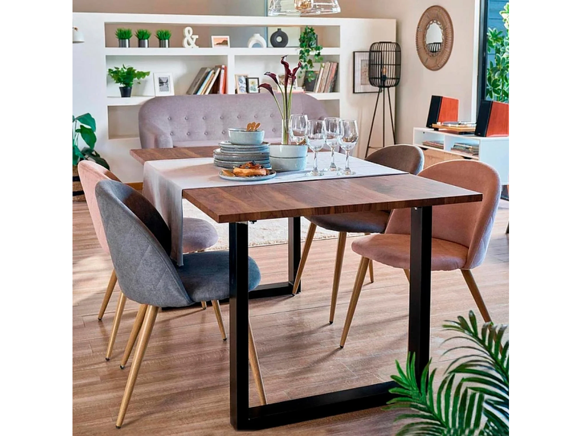 MESA PANDALINO RECTANGULAR SÓLIDA ÁMBAR 140X90 CM OSCURA ESTILO INDUSTRIAL 5