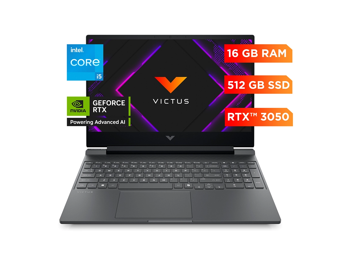 NOTEBOOK HP GAMER VICTUS 15-FA2014LA INTEL CORE I5 16GB RAM 512GB SSD RTX3050 6GB WINDOWS 11 HOME 6