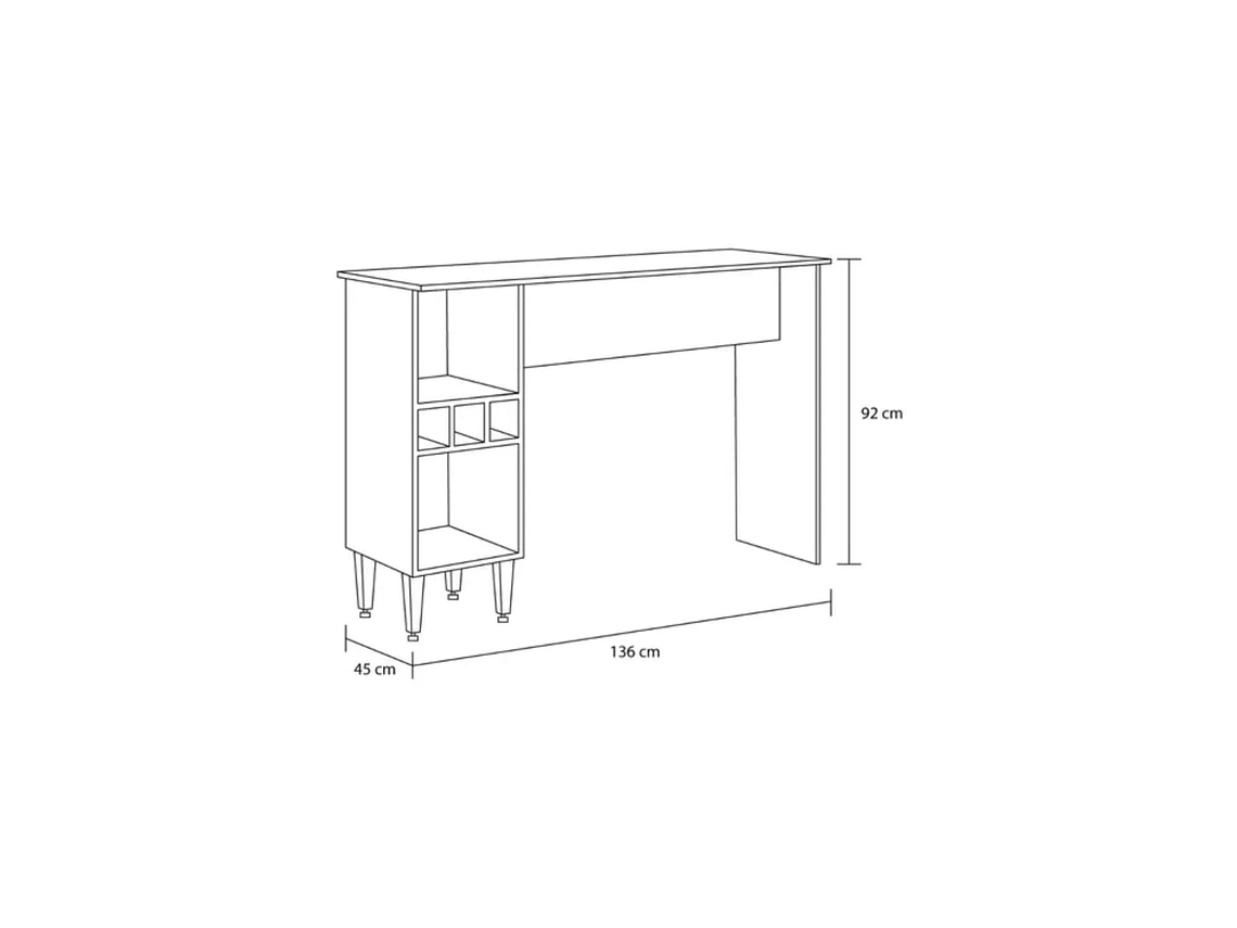 MESA COMEDOR IMPORTCLICK HOG.555 DIARIO 136X92X45 CM NEGRO MADERA 3
