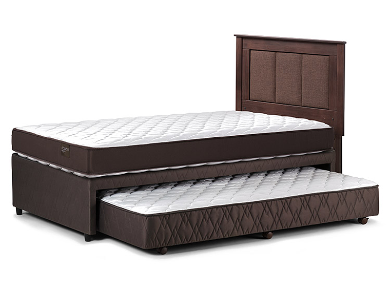 JUEGO DE DORMITORIO ROSEN CAMA DIVAN ERGO T 1.5 PLAZAS CAFÉ + RESPALDO RACHEL 4