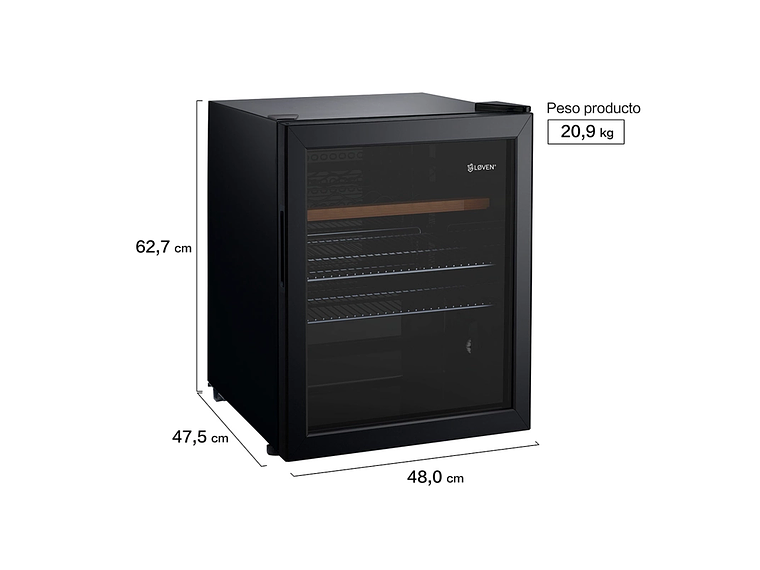 CAVA DE VINO LOVEN HAFTIGT 65 LATAS FRIO DIRECTO NEGRO 2