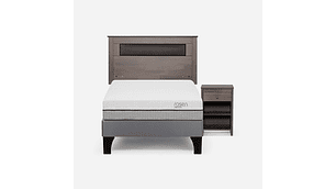 CAMA EUROPEA PRATTA 1,5 PLAZAS P. MADERA+MUEBLES FERRARA GRA