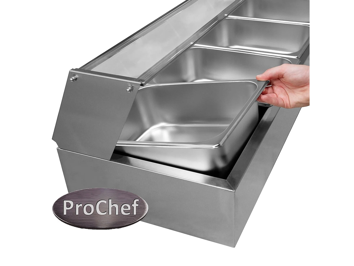 VITRINA PROCHEF CALOR BAÑO MARIA SOBREMESA 4 X GN 1/2 8