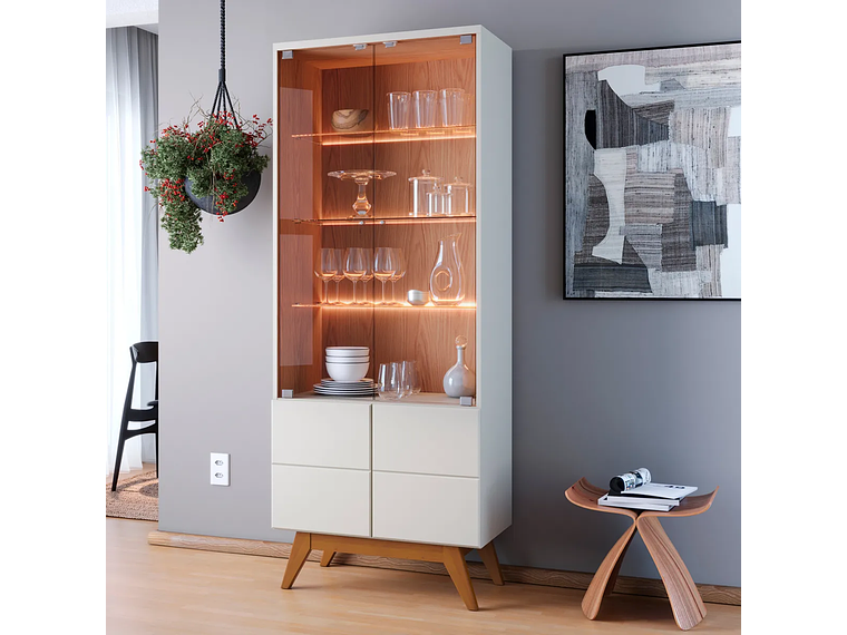 VITRINA DI PORETTI DESIGN NORONHA 4 PUERTAS BLANCO 1