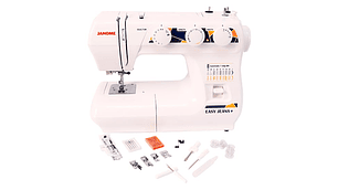 COMBO JANOME MAQUINA DE COSER EASY JEANS PLUS + OVERLOCK 8002D