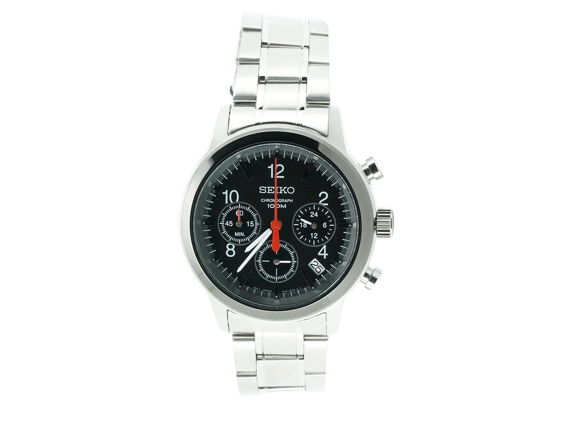 RELOJ DE PULSERA SEIKO SSB011 CRONOGRAFO ESFERA NEGRA 100M 3