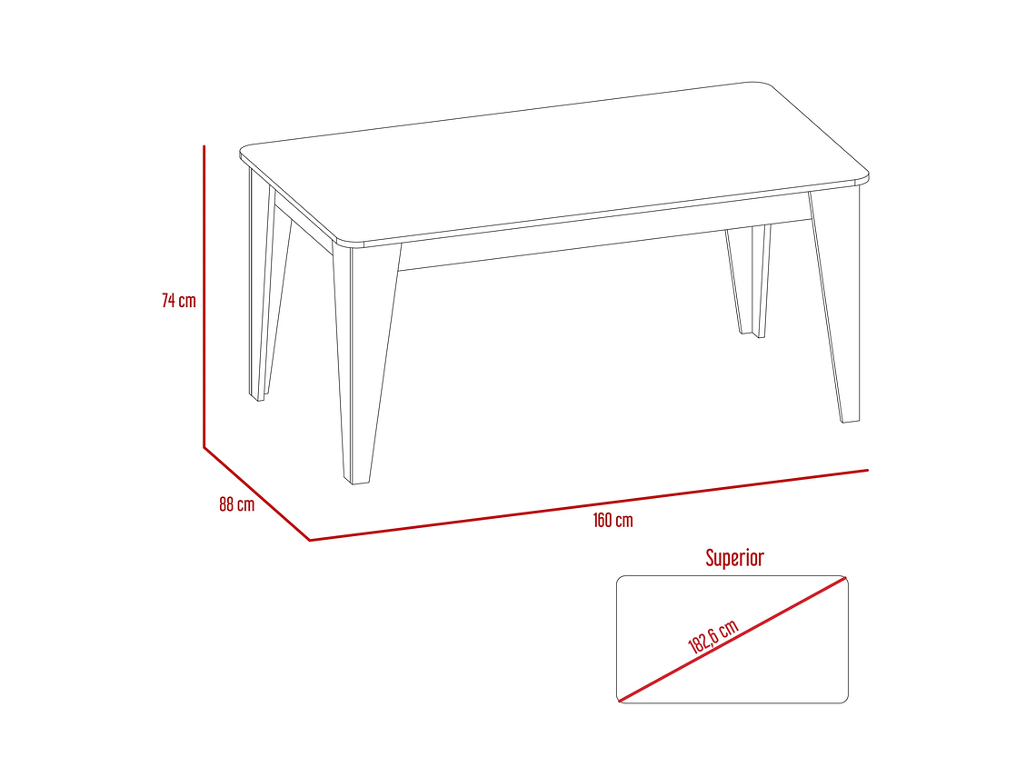MESA DE COMEDOR 6 PUESTOS FM-007U CAFÉ OSCURO 3