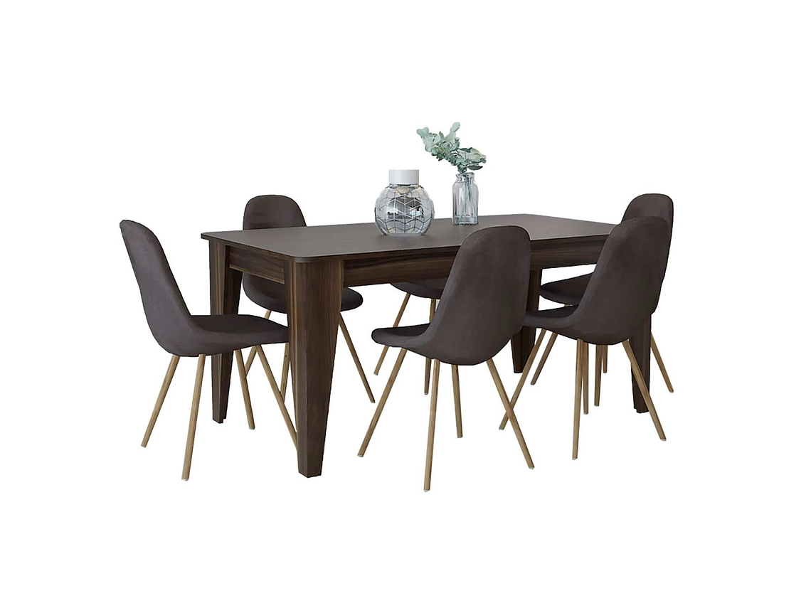 MESA DE COMEDOR 6 PUESTOS FM-007U CAFÉ OSCURO 6