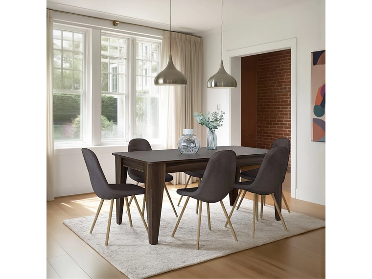 MESA DE COMEDOR 6 PUESTOS FM-007U CAFÉ OSCURO 9