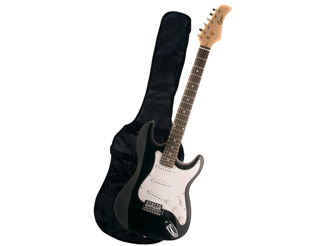 GUITARRA ELECTRICA EPIC NEGRA CON FUNDA 1