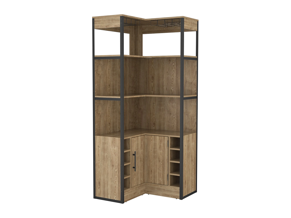 BAR ESQUINERO BOTELLEROS Y PORTACOPAS FM-005C CAFÉ CLARO 1