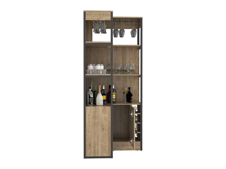 BAR ESQUINERO BOTELLEROS Y PORTACOPAS FM-005C CAFÉ CLARO 3