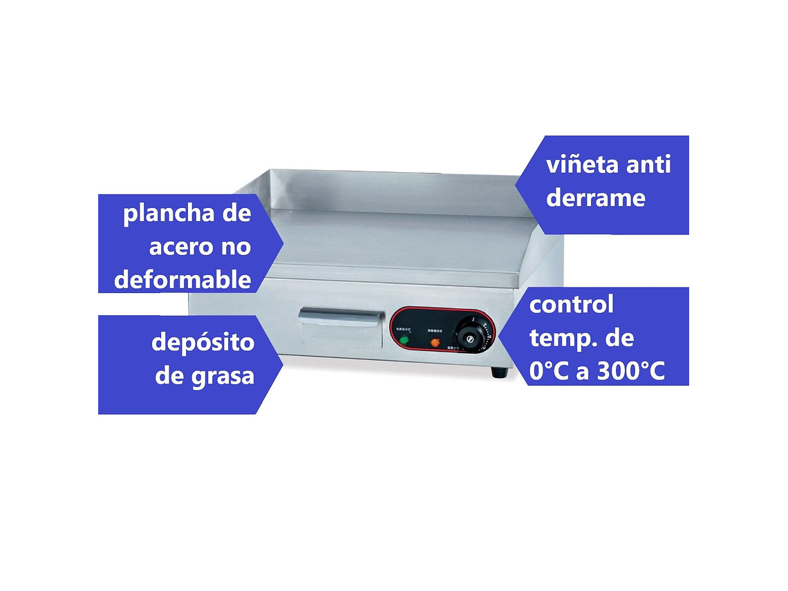 PLANCHA CHURRASQUERA PROCHEF EG820 73 X 50 CM ELECTRICA INOX 7