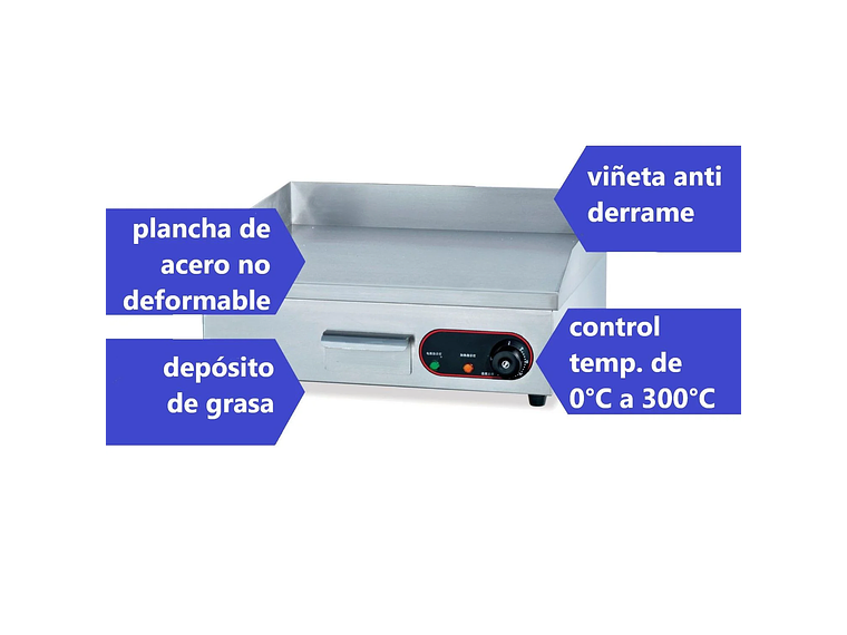 PLANCHA CHURRASQUERA PROCHEF EG820 73 X 50 CM ELECTRICA INOX 7