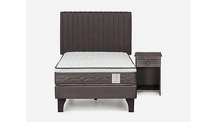 JUEGO DE DORMITORIO ROSEN CAMA EUROPEA NS4 PLUS 1.5 PLAZAS + SET LUCIO CHOCOLATE