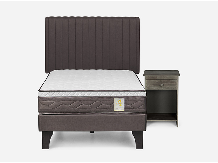 JUEGO DE DORMITORIO ROSEN CAMA EUROPEA NS4 PLUS 1.5 PLAZAS + SET LUCIO CHOCOLATE 1