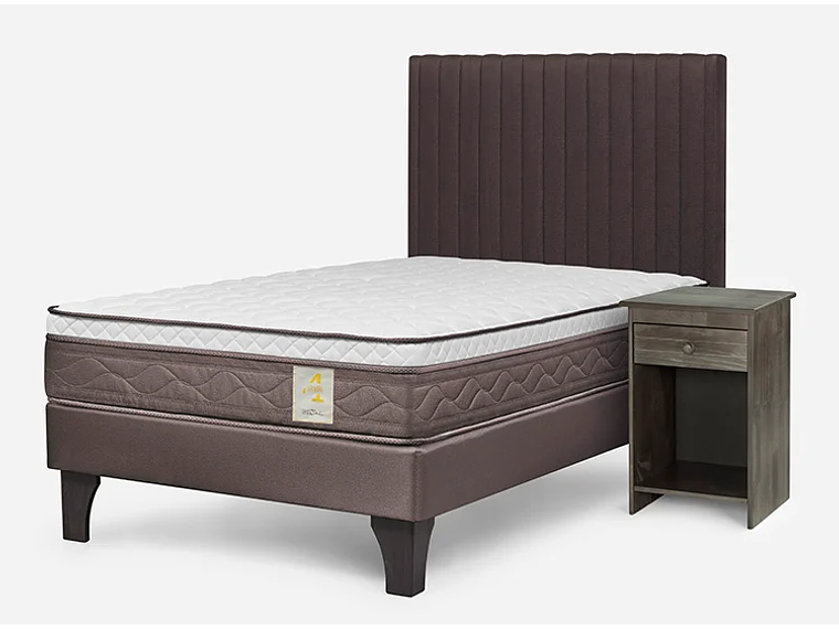 JUEGO DE DORMITORIO ROSEN CAMA EUROPEA NS4 PLUS 1.5 PLAZAS + SET LUCIO CHOCOLATE 2