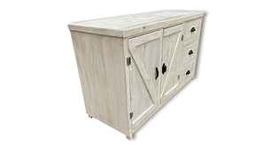 MUEBLE COCINA TAIKKEE MADERA 2 PUERTAS 3 CAJONES BLANCO RÚSTICO ALBAYALDE