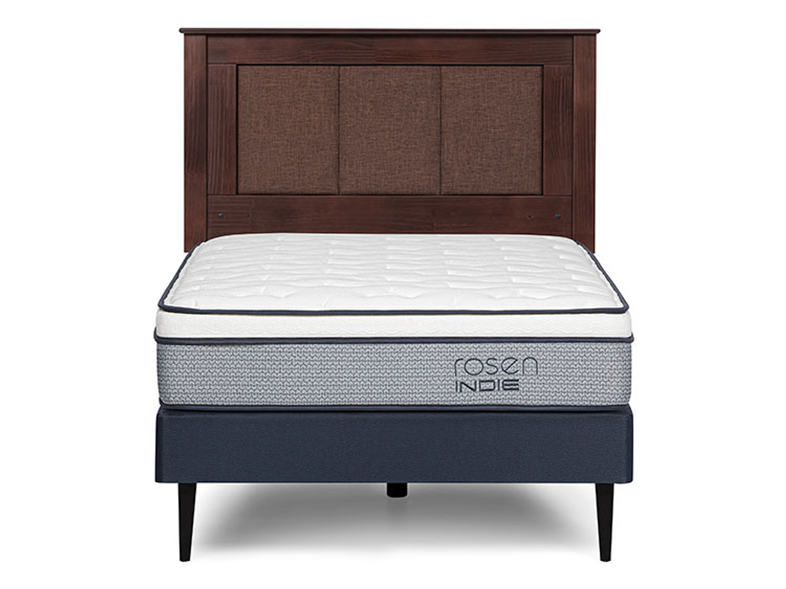 JUEGO DE DORMITORIO ROSEN CAMA EUROPEA INDIE 1.5 PLAZAS + SET RESPALDO RACHEL 1