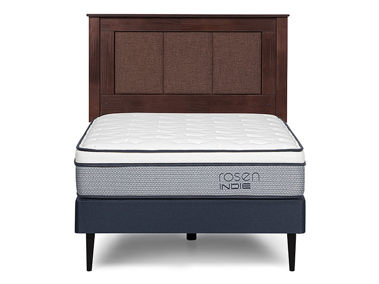 JUEGO DE DORMITORIO ROSEN CAMA EUROPEA INDIE 1.5 PLAZAS + SET RESPALDO RACHEL 1