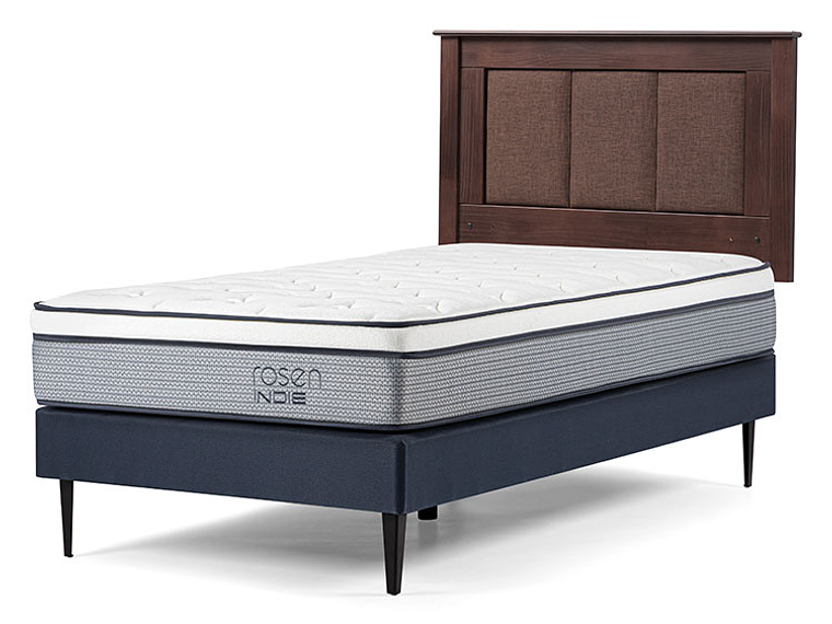 JUEGO DE DORMITORIO ROSEN CAMA EUROPEA INDIE 1.5 PLAZAS + SET RESPALDO RACHEL 2