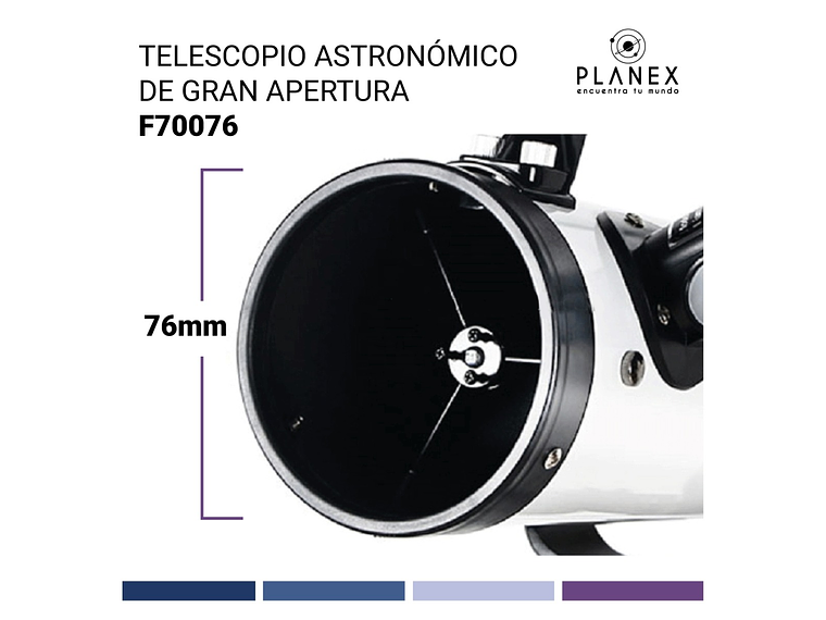 TELESCOPIO ASTRONÓMICO NEWTONIANO F70076 PLANEX + SOPORTE 2