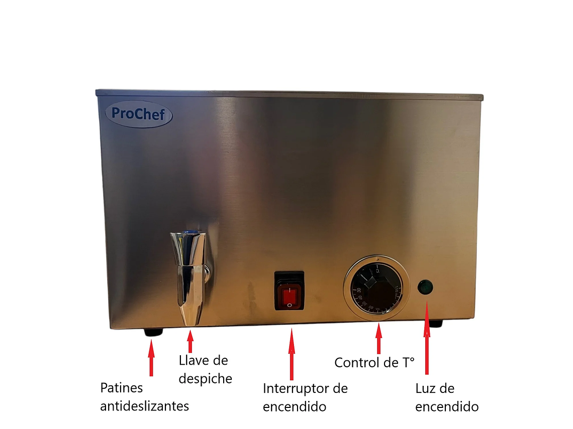 BAÑO MARIA ELECTRICO 20 LT CON DESPICHE GN 1/1 3