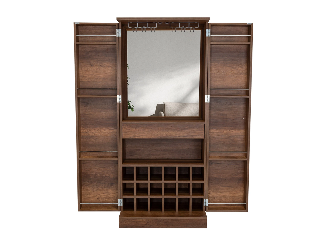 BAR ALTO EXTENSIBLE 18 BOTELLEROS FM-010O CAFÉ OSCURO 3