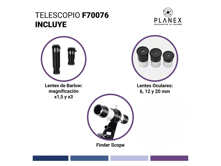 TELESCOPIO ASTRONÓMICO NEWTONIANO F70076 PLANEX + SOPORTE 4