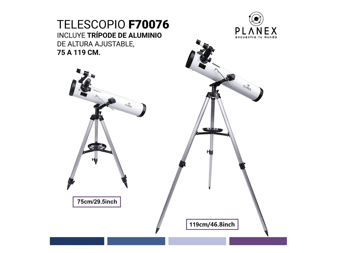 TELESCOPIO ASTRONÓMICO NEWTONIANO F70076 PLANEX + SOPORTE 7