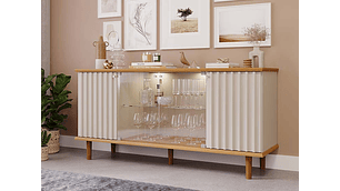 BUFFET DECOCASA JANICE LED OFF WHITE