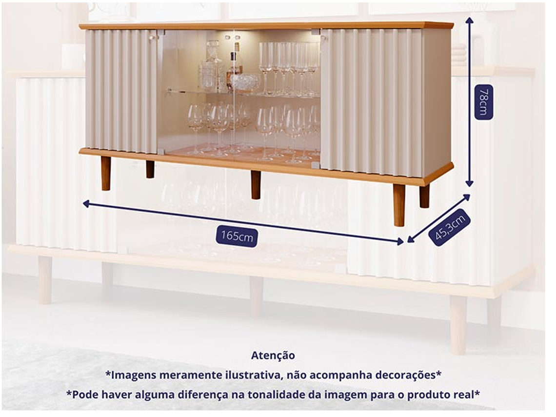 BUFFET DECOCASA JANICE LED OFF WHITE 2