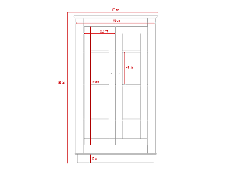 VITRINA TUHOME ALCAMO SIENA 2 PUERTAS CAFÉ 2