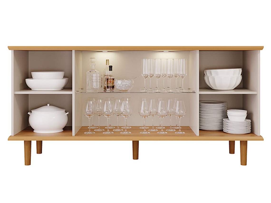 BUFFET DECOCASA JANICE LED OFF WHITE 4