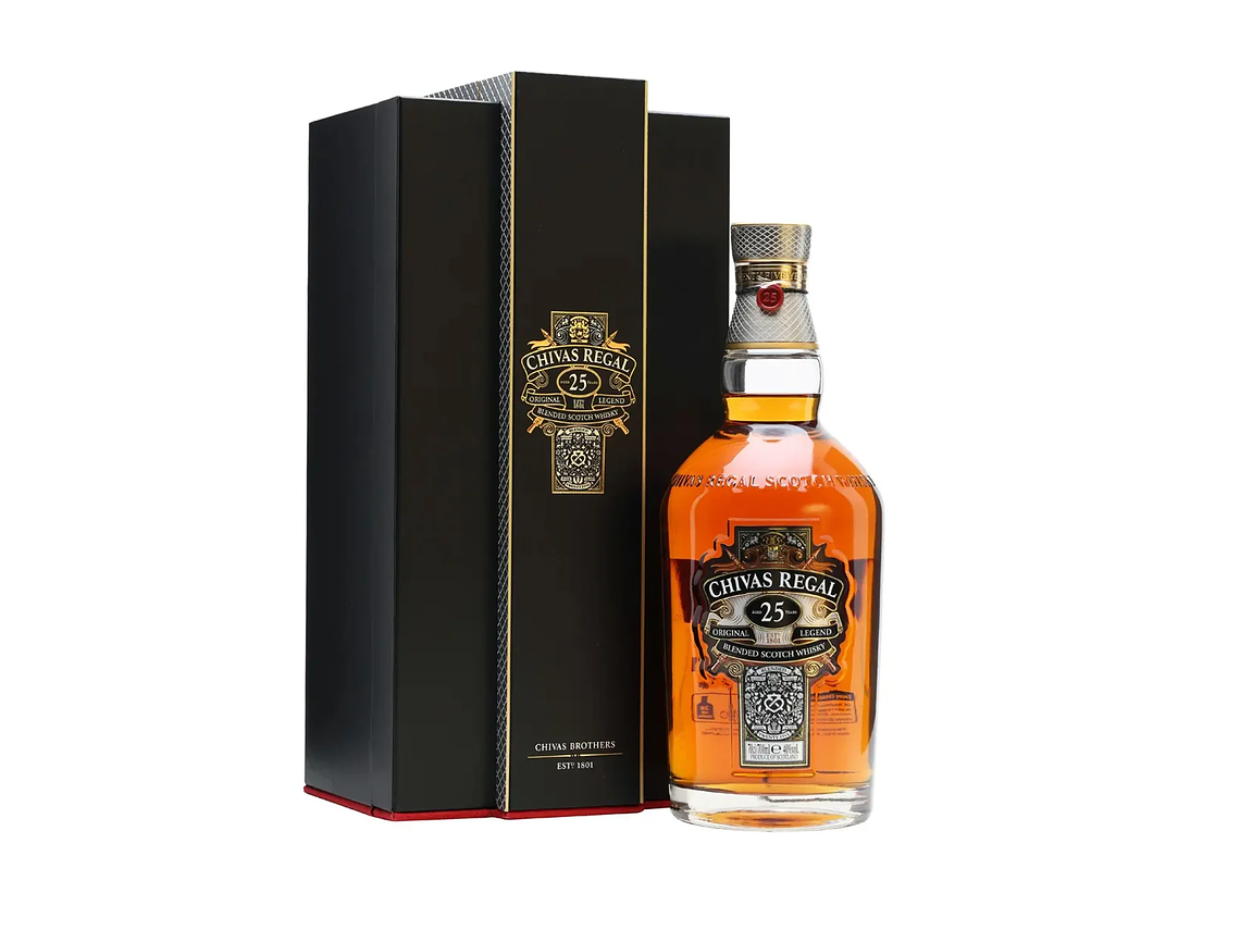 WHISKY CHIVAS REGAL BOTELLA VIDRIO 700 CC 25 AÑOS 40º 1