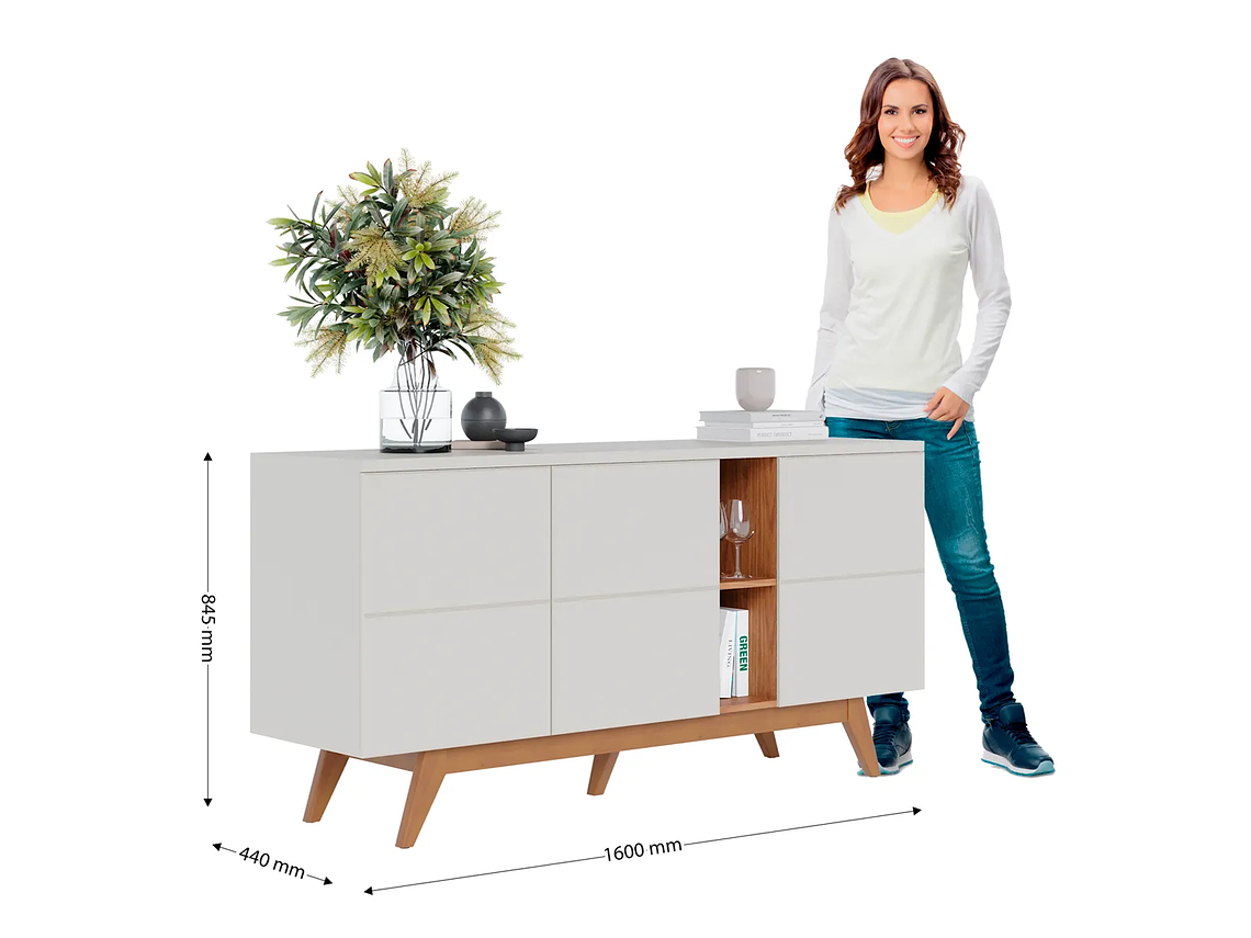 BUFFET DI PORETTI DESIGN 3C NORONHA 3 PUERTAS BLANCO 6