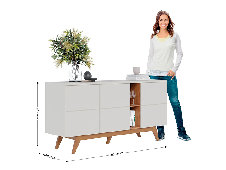 BUFFET DI PORETTI DESIGN 3C NORONHA 3 PUERTAS BLANCO 6