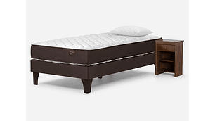 JUEGO DE DORMITORIO ROSEN CAMA EUROPEA ERGO T NEW 1.5 PLAZAS + VELADOR FERRARA + ALMOHADA