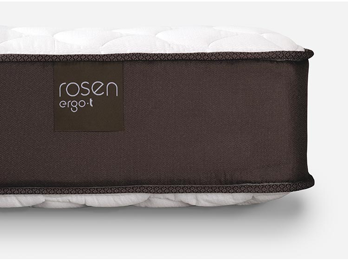 JUEGO DE DORMITORIO ROSEN CAMA EUROPEA ERGO T NEW 1.5 PLAZAS + VELADOR FERRARA + ALMOHADA 6
