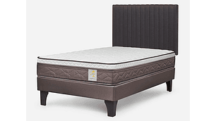 JUEGO DE DORMITORIO ROSEN CAMA EUROPEA NEW STYLE 4 PLUS 1.5 PLAZAS + RESPALDO LUCIO GRAFITO