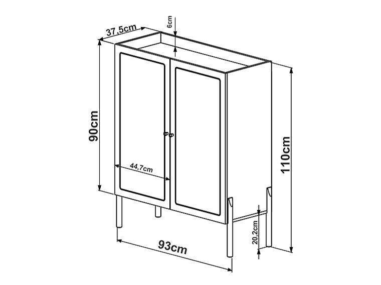 BUFFET DECOCASA OSLO 27929E 13 PUERTAS CAFÉ CLARO 2
