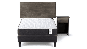 JUEGO DE DORMITORIO ROSEN CAMA EUROPEA WAVE 1.5 PLAZAS + SET TABOR GRAFITO