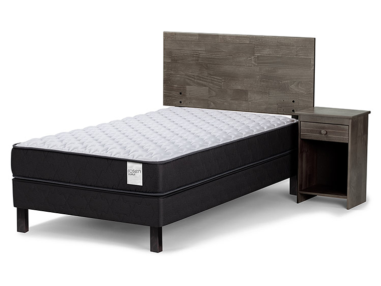 JUEGO DE DORMITORIO ROSEN CAMA EUROPEA WAVE 1.5 PLAZAS + SET TABOR GRAFITO 2