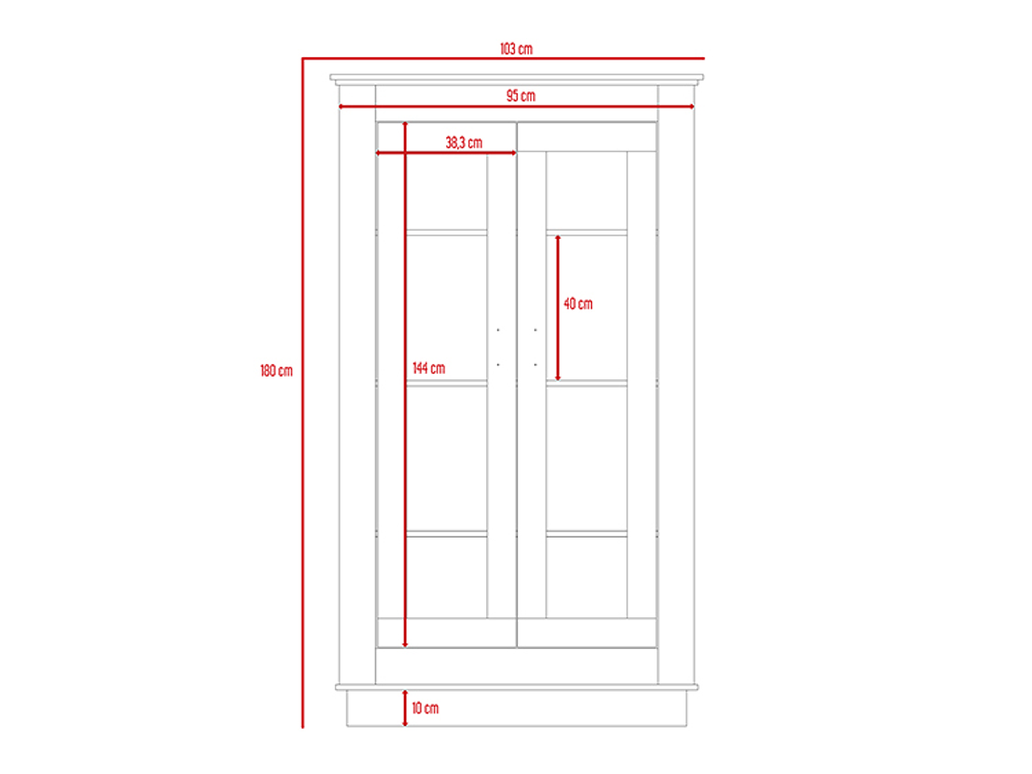 VITRINA TUHOME ALCAMO WHITE CHIC 2 PUERTAS BLANCO 5