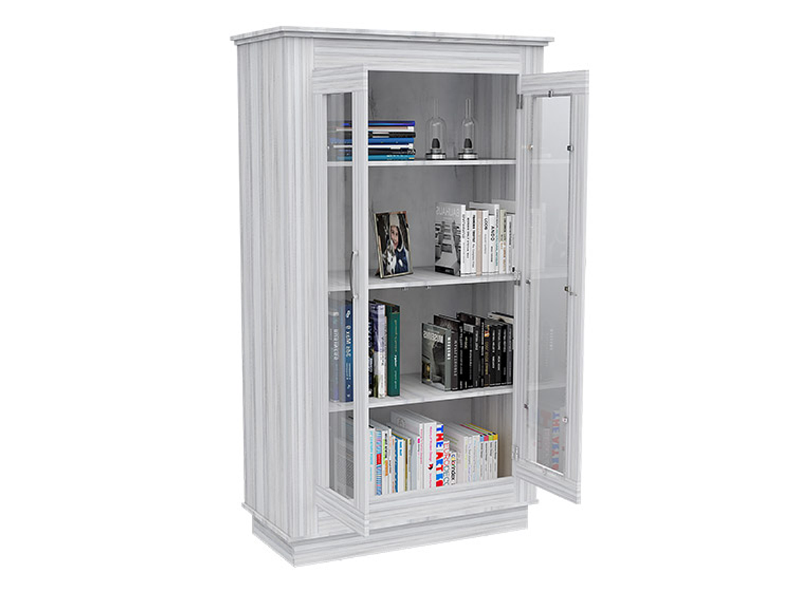 VITRINA TUHOME ALCAMO WHITE CHIC 2 PUERTAS BLANCO 8