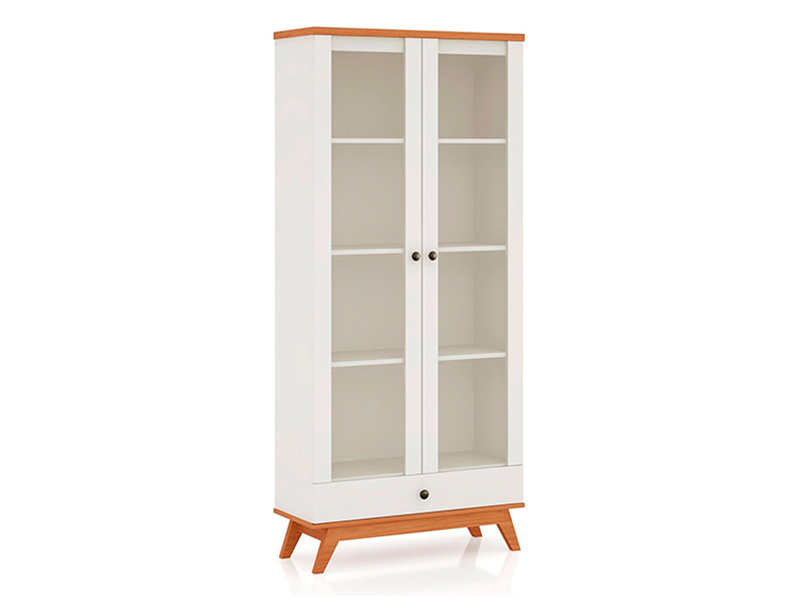 VITRINA ROCA RECIFE CANELA 2 PUERTAS 1 CAJÓN BLANCO 1