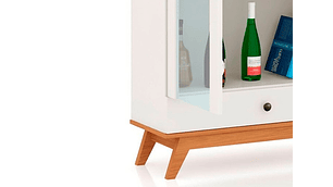 VITRINA ROCA RECIFE CANELA 2 PUERTAS 1 CAJÓN BLANCO